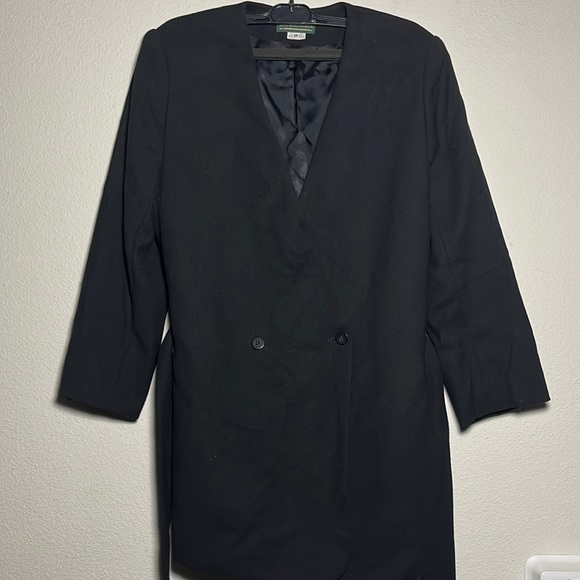 J.McLaughlin black coat with belt tie size 12 - Picture 2 of 5